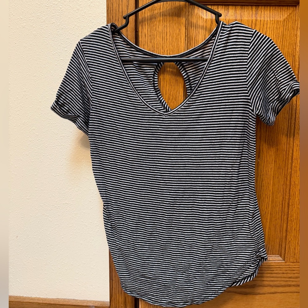 Striped Black and White Women's Top